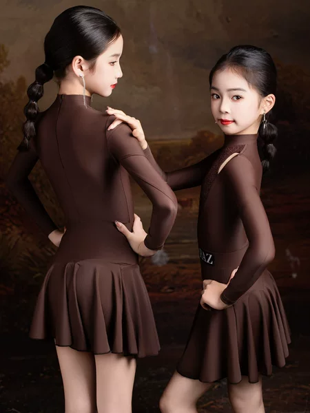Faz Spring and Summer Kidsren's Practice Training Costumes for Girls Latin Dance Practice Performance Costumes Kidsren's Dance Practice Performance Costumes