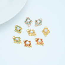 合金电泳高保色滴油点珠发簪流苏吊牌 diy古风汉服饰品配件