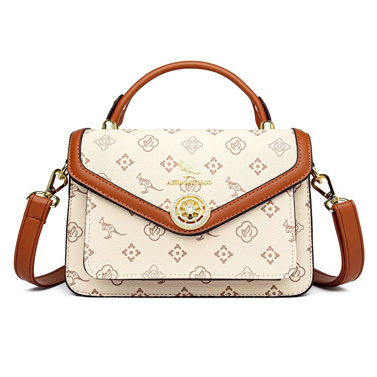 Summer High-End Bag 2026 New Model for Middle-Aged Women, Fashionable and Elegant Cylindrical Bag with Print, Large Capacity Crossbody Bag