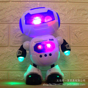 Children's gift new electric dancing robot colorful lights can sing and dance toy robot flexible action