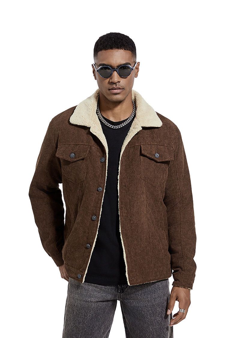 Men's Corduroy Jacket Slim Fit Winter Outerwear For Men_voghion.com