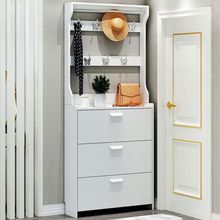 超薄鞋柜翻斗家用挂衣架门口带衣架简易经济型超薄鞋柜简约门厅柜