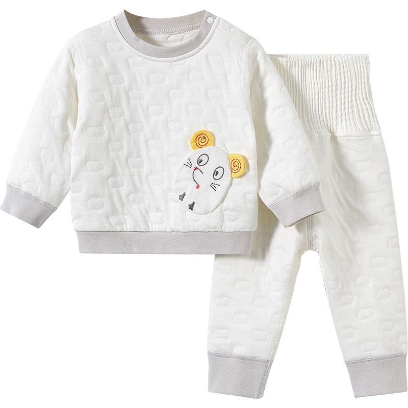 Bebé ropa de otoño pantalones largos traje de otoño e invierno Bebé cintura alta engrosada niños y niñas bottoming split ropa interior térmica para niños