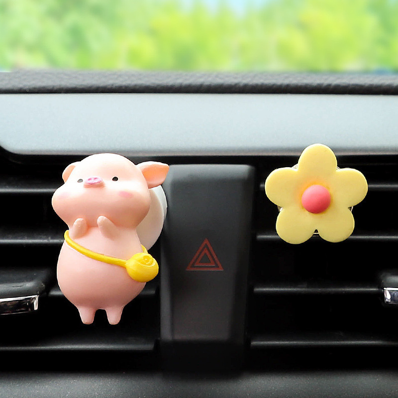 Decoración de perfume de coche, decoración de aromaterapia de cerdo lindo creativo, aire acondicionado, salida de aire, fragancia, productos de interior de coche