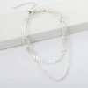 Fashionable metal short nail sequins, accessory, chain, necklace, European style, wholesale