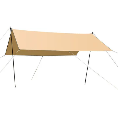 Outdoor large tent, extra-large canopy, camping awning, multi-person windproof and rainproof shelter, sun protection and shade tent (Avtomobil yan çətirləri) - quicksand-gold-square-300300cm