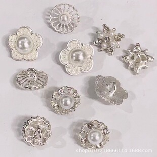 in stock direct alloy diamond pearl button shirt sweater xiaoxiang children's accessories buckle