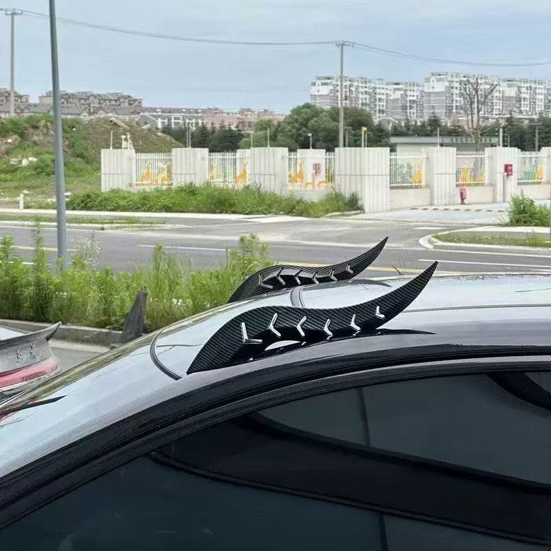 汽车龙角装饰弧形扰流鳍外部改件炫酷流体车顶翼创意个性车标配件|undefined