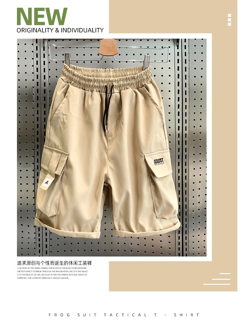 Cargo Shorts Men's Summer Thin American Multi-Pocket Mid-Length Loose Straight Sports Casual Shorts