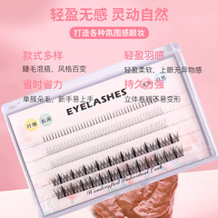 小惡魔假睫毛下睫毛濃密魚尾單根仙子毛自然單簇分段式嫁接眼睫毛