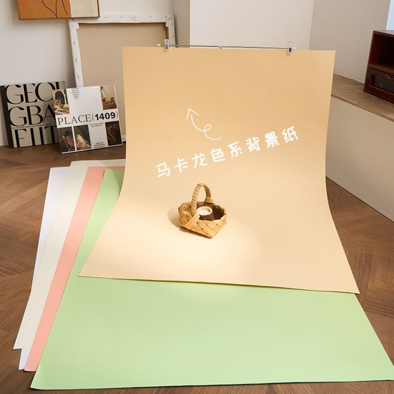 Macaron Color Professional Photography Background Paper Photo Props Still Life Product Photography Background Pure Color Cardboard White and Black