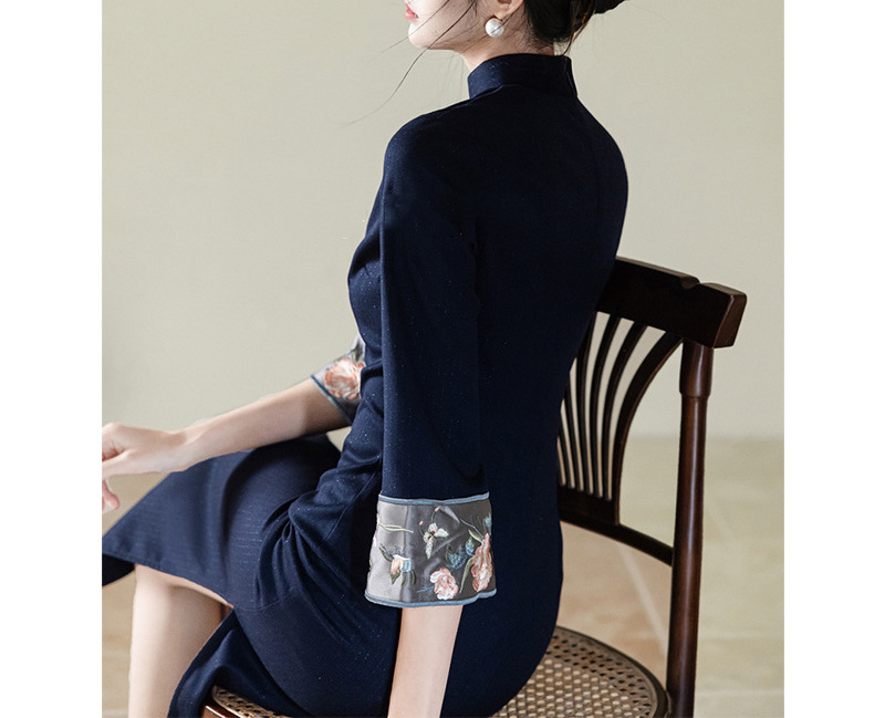 New Chinese-style National-style Cheongsam For Women, With Traditional Embroidery, A High-end, Simple, Retro, And_ecoleips.com