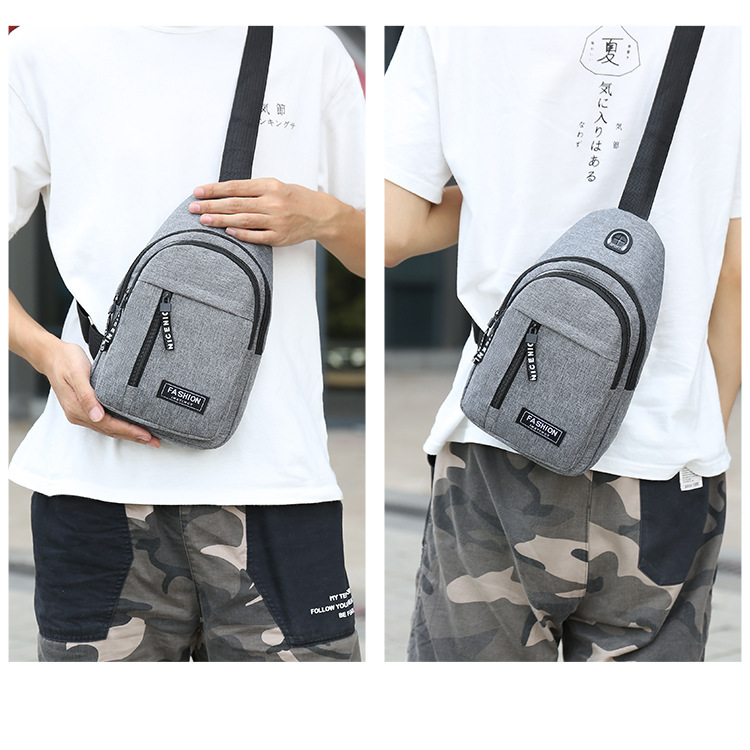 2023 New Cross-border Men's Oxford Cloth Chest Bag Multifunctional Sports Outdoor Casual Single Shoulder Backpack Crossbody Bag