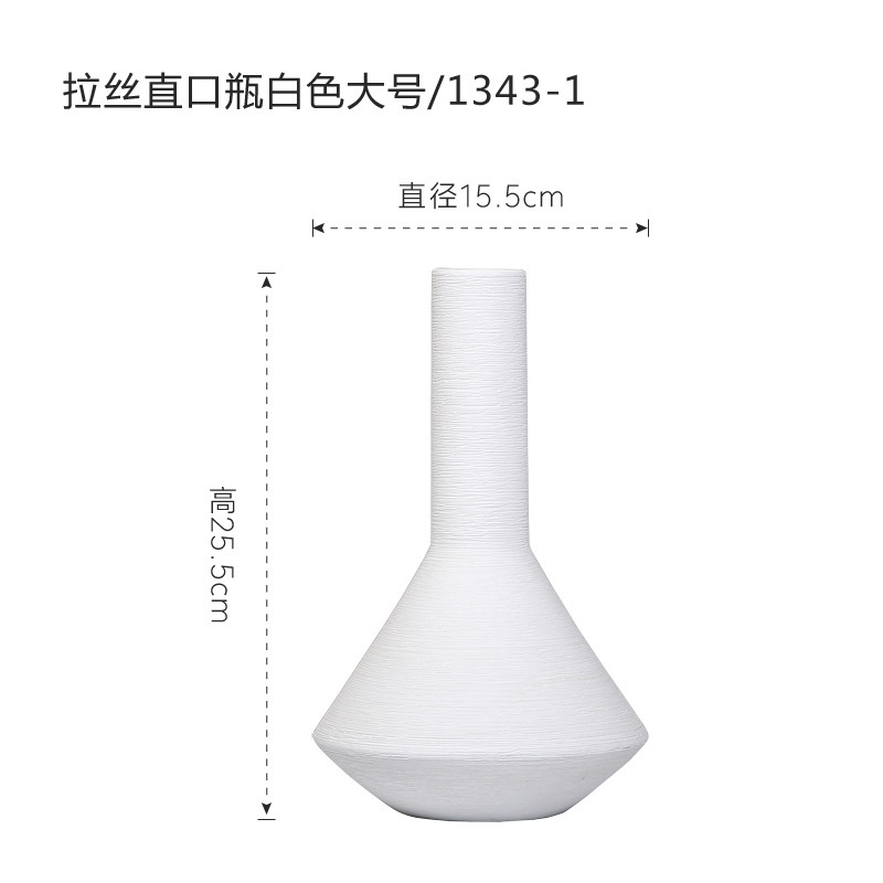 Nórdico moderno blanco ins estilo flor cerámica estilo silencioso florero Hotel B & B hogar Decoración suave decoración del espacio