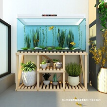 鱼缸架松木花架子客厅阳台置物落地式室内多肉绿萝多层实木花盆架