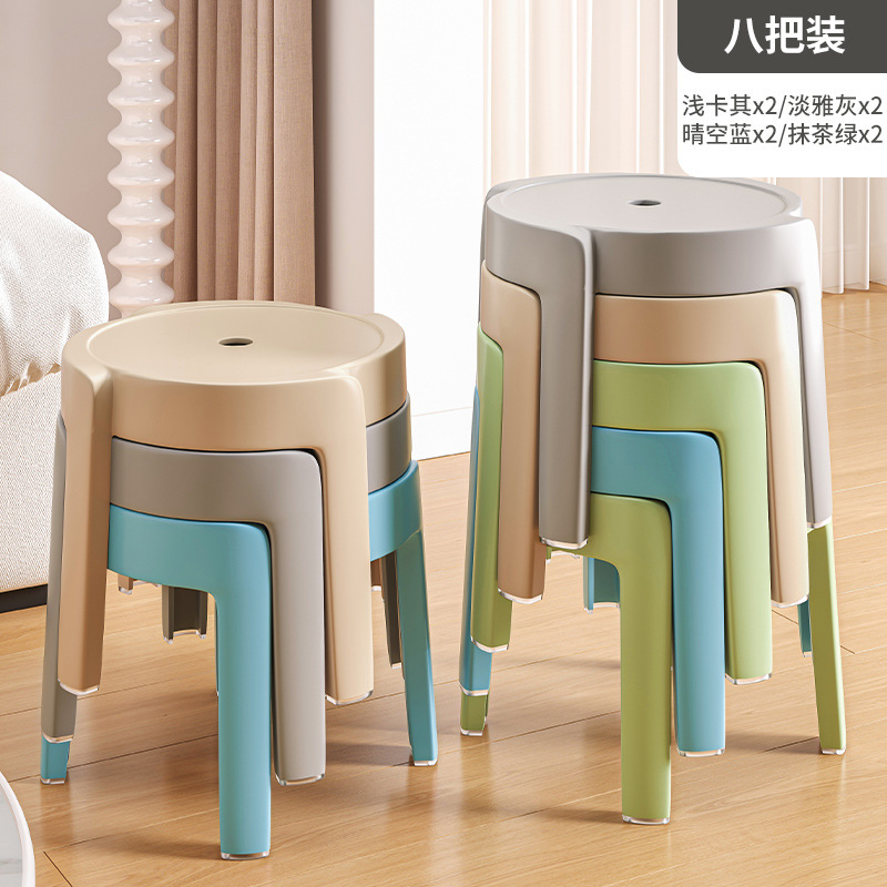 Taburete pequeño de sala de estar taburete de plástico grueso taburete de mesa redonda silla para niños taburete de molino de viento taburete de sala de estar taburete bajo de baño