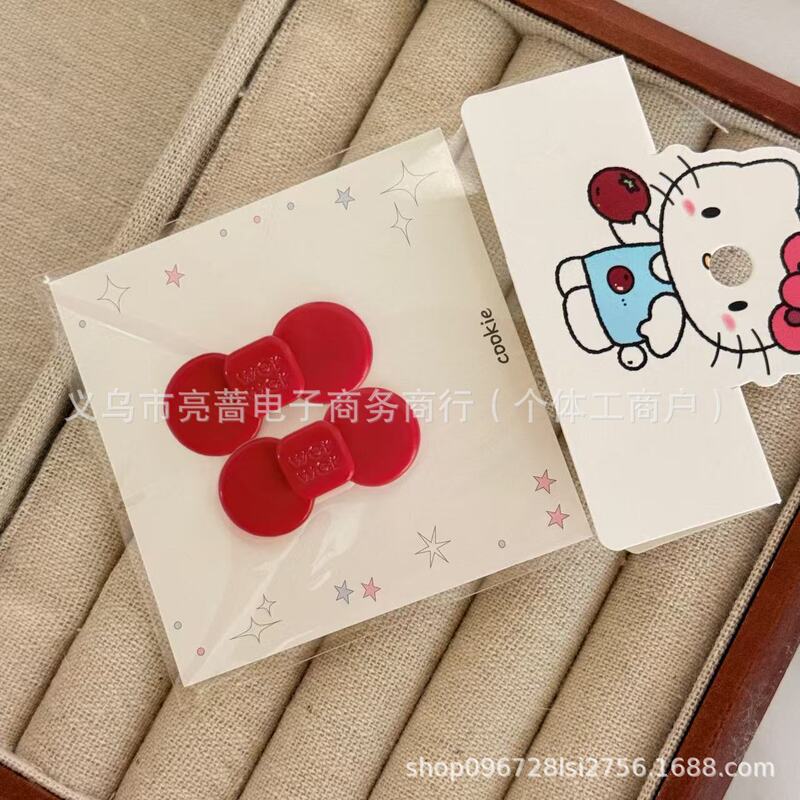 2025徐璐字母款醋酸蝴蝶结鸭嘴发夹刘海边夹可爱少女时髦碎发整理|undefined
