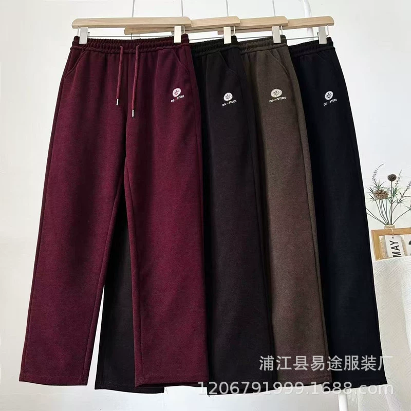 Весенне-осенние новые женские тонкие спортивные женские узкие спортивные штаны в клетку с вышивкой и драгоценными камнями, повседневные универсальные брюки для мам в корейском стиле