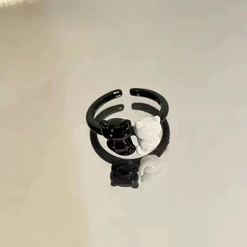 Кольцо с маленьким дизайнерским мультяшным принтом, простой и элегантный дизайн, на указательном пальце