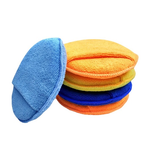 5-inch waxing cake polishing sponge round pocket car sponge wipe microfiber crystal-plated car wash sponge wipe