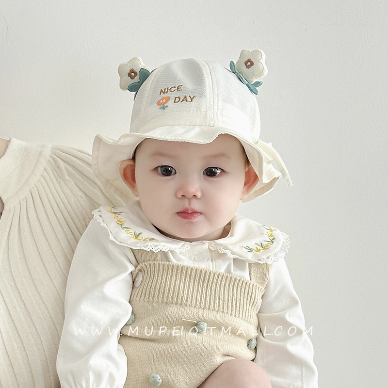 Sombrero bebé primavera y otoño mujer algodón pescador gorra princesa encantadora gorra ajustable sombrero sombrero sombrero solar sombrero