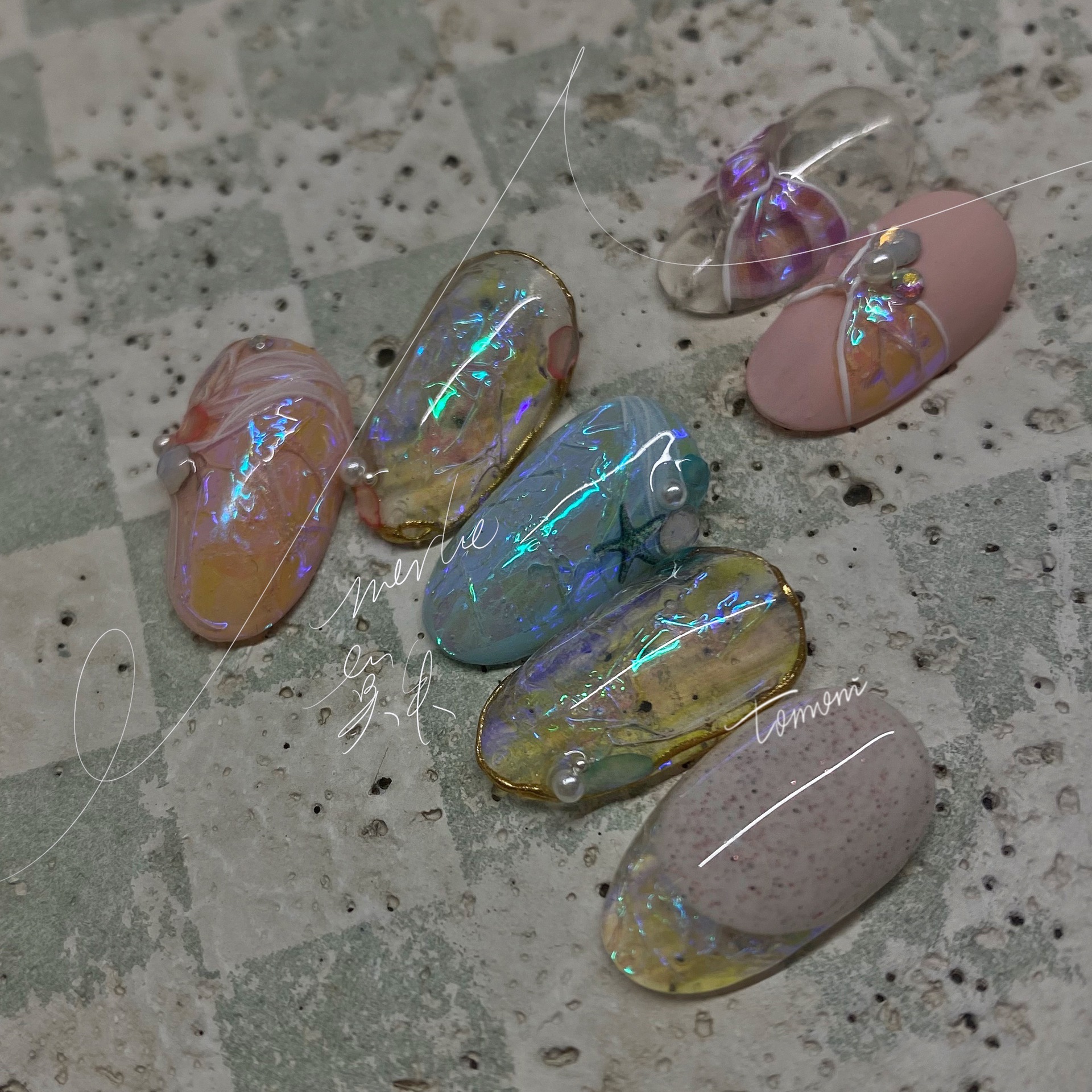 Popular tomoni pegatinas adhesivo semi-transparente de uñas pegatinas de uñas japonesas de color blanco y negro tablero de tela escocesa arco iris de papel de caramelo