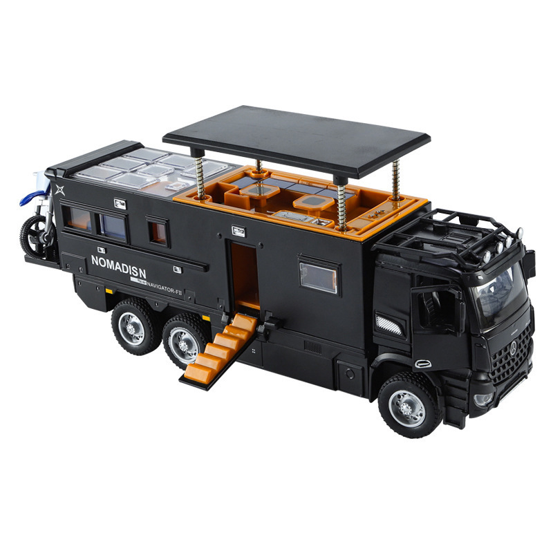 Nueva Haodi aleación 1:24 Rush Navigator off-road RV modelo de coche tire hacia atrás de sonido y luz modelo de coche decoración colección