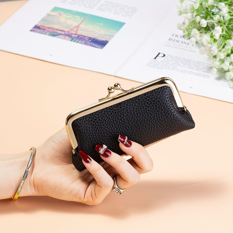 2025 New Women's Wallet Wrist Strap Short Coin Purse Korean Style Coin Clip Bag Multi-Card Slot Card Holder Wallet
