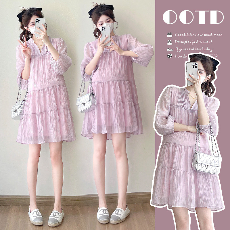 2026 Spring New Product: Simple, Loose, Lazy, Artistic, Plus Size Dress, Maternity Wear