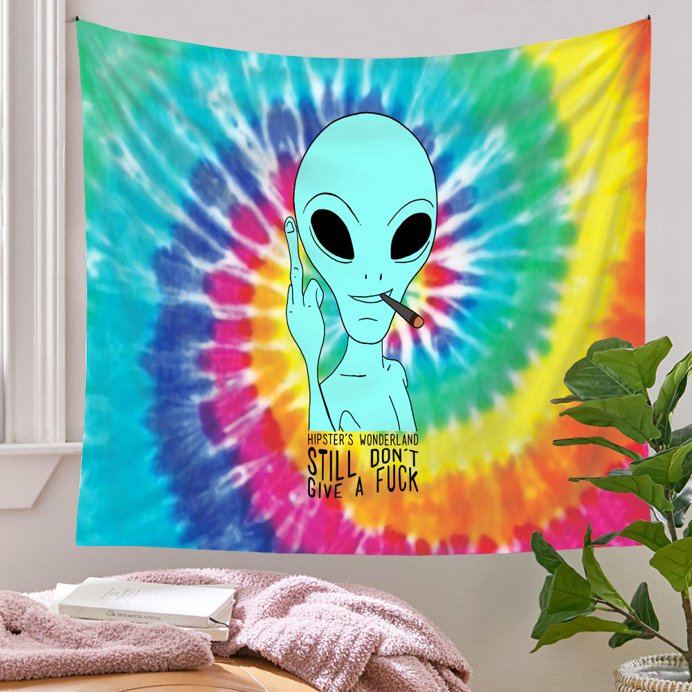 Bohemian Skull Alien Background Cloth Psychedelic Tapestry Wholesale Nihaojewelry display picture 4