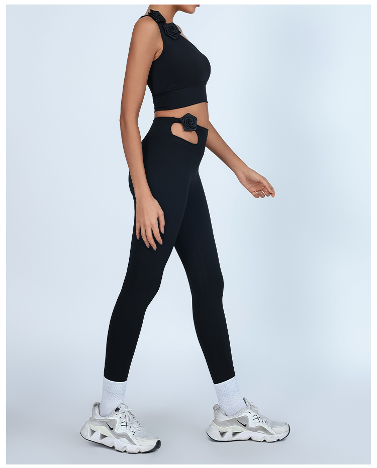 Comercio exterior conjunto de yoga transfronterizo un hombro envuelto pecho antichoque ropa deportiva de fitness alta cintura rápida pantalones secos de dos piezas