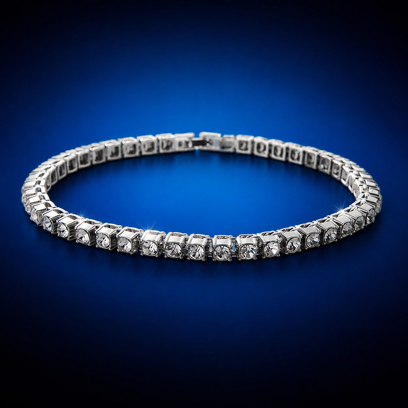 Cross-border hip-hop jewelry men's fashion fashion jewelry wholesale full of rhinestone 5mm tennis chain a row of bracelets Cross-border hip-hop jewelry men's fashion fashion jewelry wholesale full of rhinestone 5mm tennis chain a row of bracelets