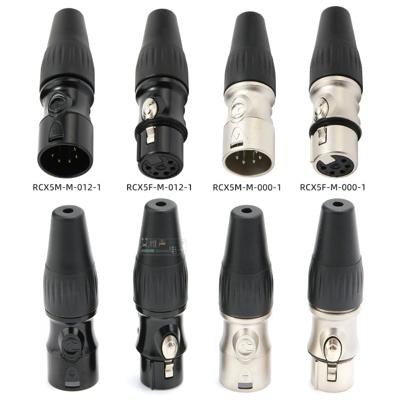 Разъём REAN Yongsheng XLR на 5 контактов, аудио XLR штекер и гнездо, микрофонный/DMX512 коннектор для светового сигнала