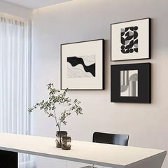 黑白抽象餐厅装饰画现代简约客厅沙发背景墙挂画极简餐桌墙面壁画