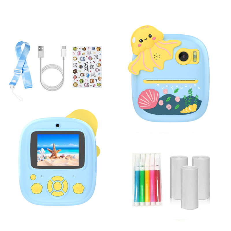 Nueva cámara de impresión Cámara digital para niños Polaroid lindo juguete de dibujos animados mini cámara de impresión HD
