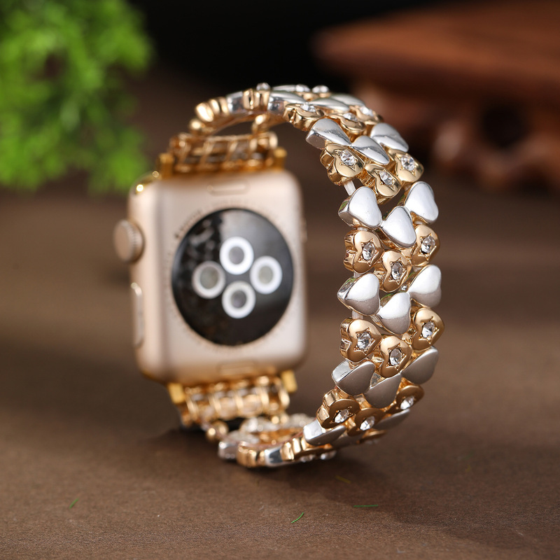 For Apple Watch Apple Watch Love Rhinestone Elastic Strap iwatchS10 Watch Cross-border Hot Selling For Apple Watch Apple Watch Love Rhinestone Elastic Strap iwatchS10 Watch Cross-border Hot Selling