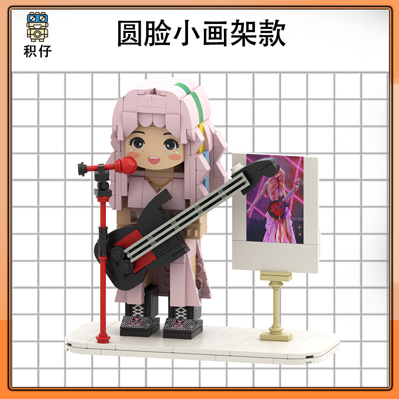 ビルディングブロックプリントのポートレートフィギュア、DIYハンドメイドフィギュア、トレンディな写真、カップル、親友、ガールフレンドへのギフト、スクエアヘッドフィギュア|undefined