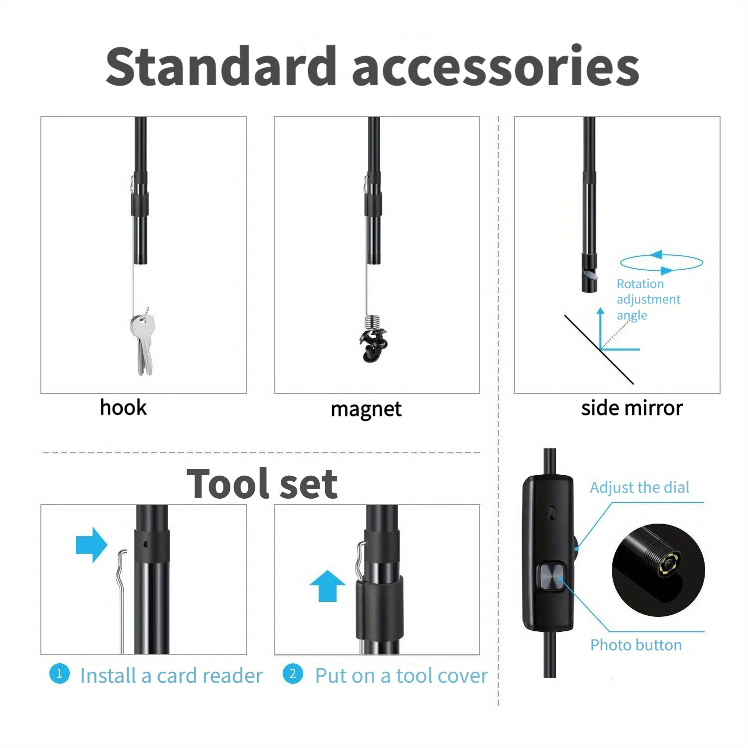 Tip-c Android cep telefonu endoskop endüstriyel boru tarama kamerası USB probu su geçirmez 5.5mm yarı sert
