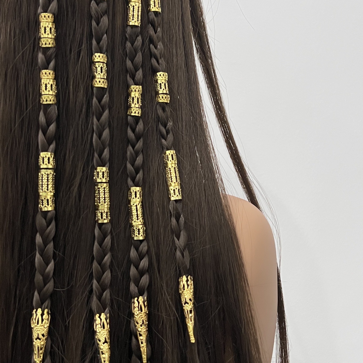 50 piezas de estilo antiguo anillo de cabello trenzado sucio negro europeo y americano transfronterizo Amazon Xiyin Temu alojamiento completo estación independiente shein