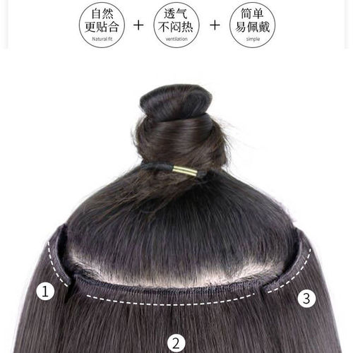 Wig for women with long hair, long straight hair, simulation patch wig, fluffy hair extensions, invisible, traceless three-piece hair extensions