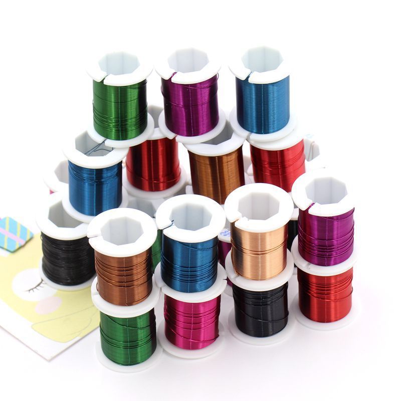 纯铜丝漆包彩色细铜线diy手工唢呐芦苇哨嘴缠绕簪花串珠马达线圈