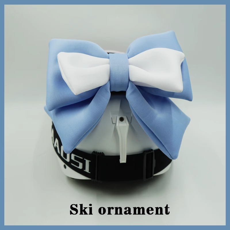 Motuoche Fog Blue and White Double Layer Bow Motorcycle Detachable Riding Ski Helmet (Auto Parts and Accessories) - fog-blue-and-white-double-layer-bow-excluding-helmet-goggles