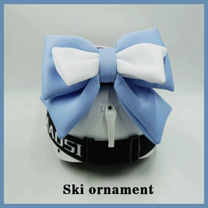 Fog Blue and White Double Layer Bow Motorcycle Detachable Riding Ski Helmet