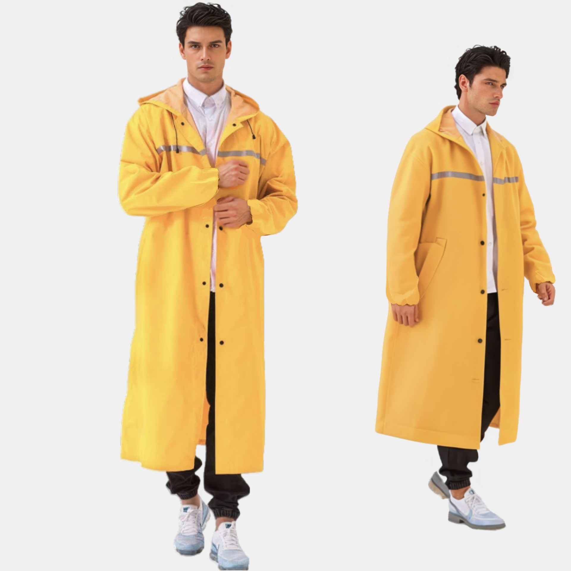 Capa de lluvia tipo split para adultos para llevar Capa de lluvia reflectante gruesa a prueba de tormentas al aire libre Doble capa de ciclismo protección laboral Capa de lluvia de comercio exterior