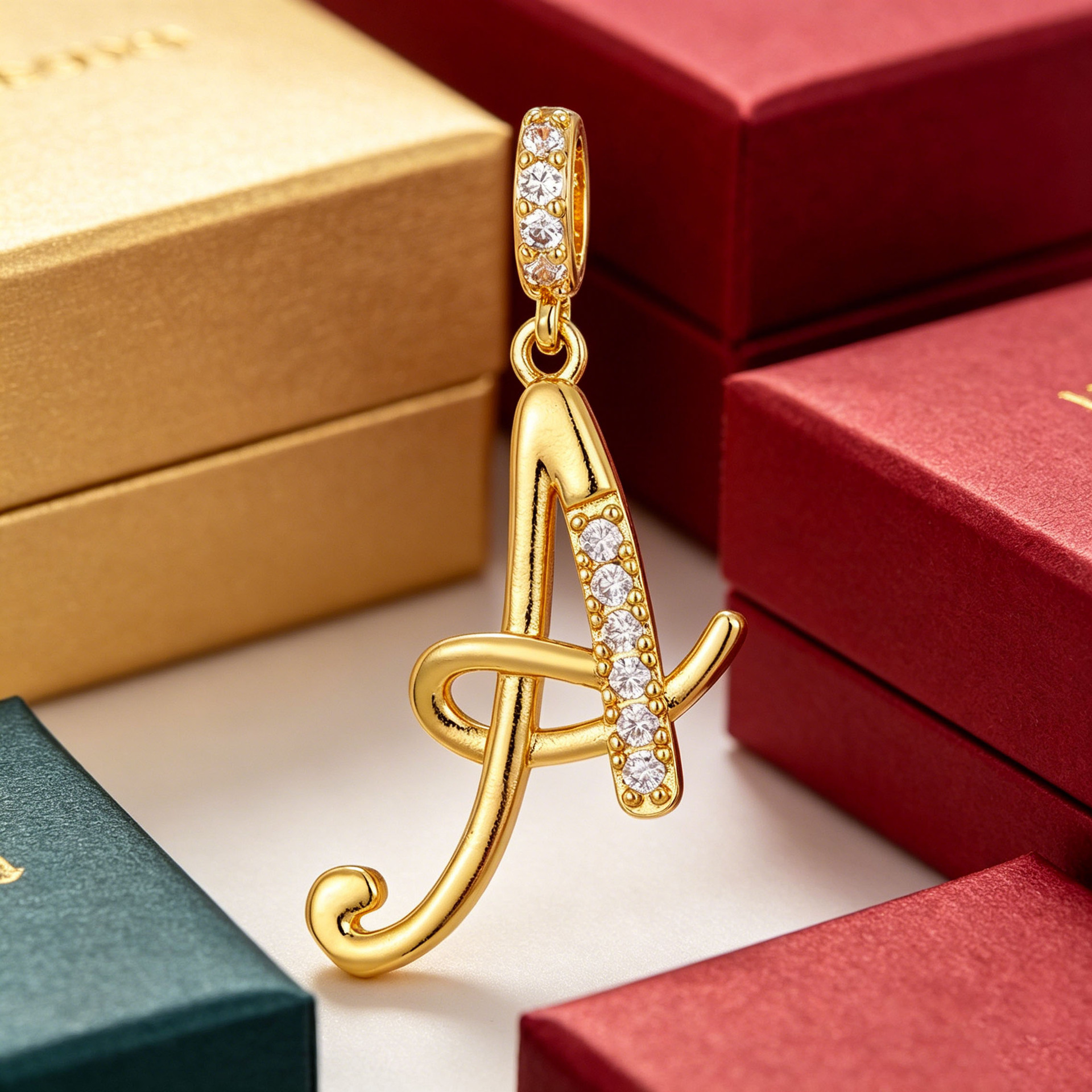 Amazon's Best-Selling Zircon-Encrusted 26-Letter English Alphabet Pendant, Light Luxury Versatile Simple Jewelry Pendant, Direct Sales from the Manufacturer