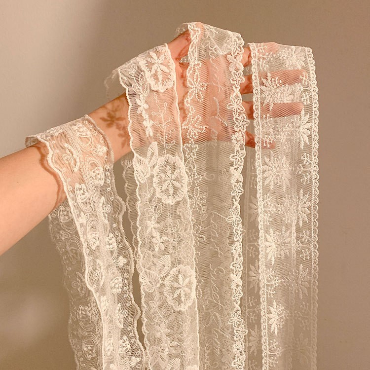 Damen Halstuch Mit Spitzenbesatz Elegantes Haarband Als Accessoire_voghion.com