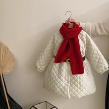 女童加厚棉服冬装2026新款洋气女宝宝中长款棉衣韩版儿童冬季外套