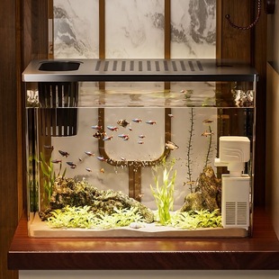 Transparent Desktop Ecological Goldfish Tank Aquarium Household Living Room Landscape Small Lazy Fish Tank One-piece Forming