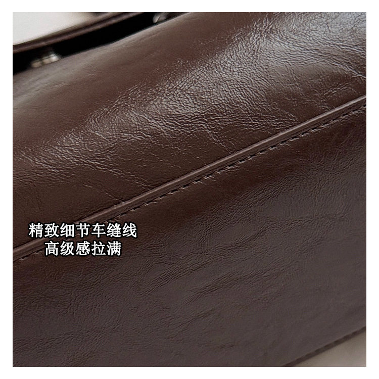 Túi tote đeo vai nữ tối giản, thiết kế nhỏ gọn, dung lượng lớn — màu cà phê, màu kaki, màu nâu, màu đỏ chi tiết 6