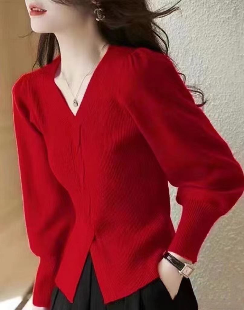 Regular Top Length Knitwear Tops Type Wholesale Women's Spandex Polyester Polyacrylonitrile Fiber Casual Elegant Stripe Long Sleeve Sweaters & Cardigans